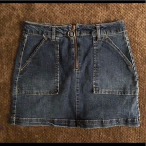 High waist denim skirt